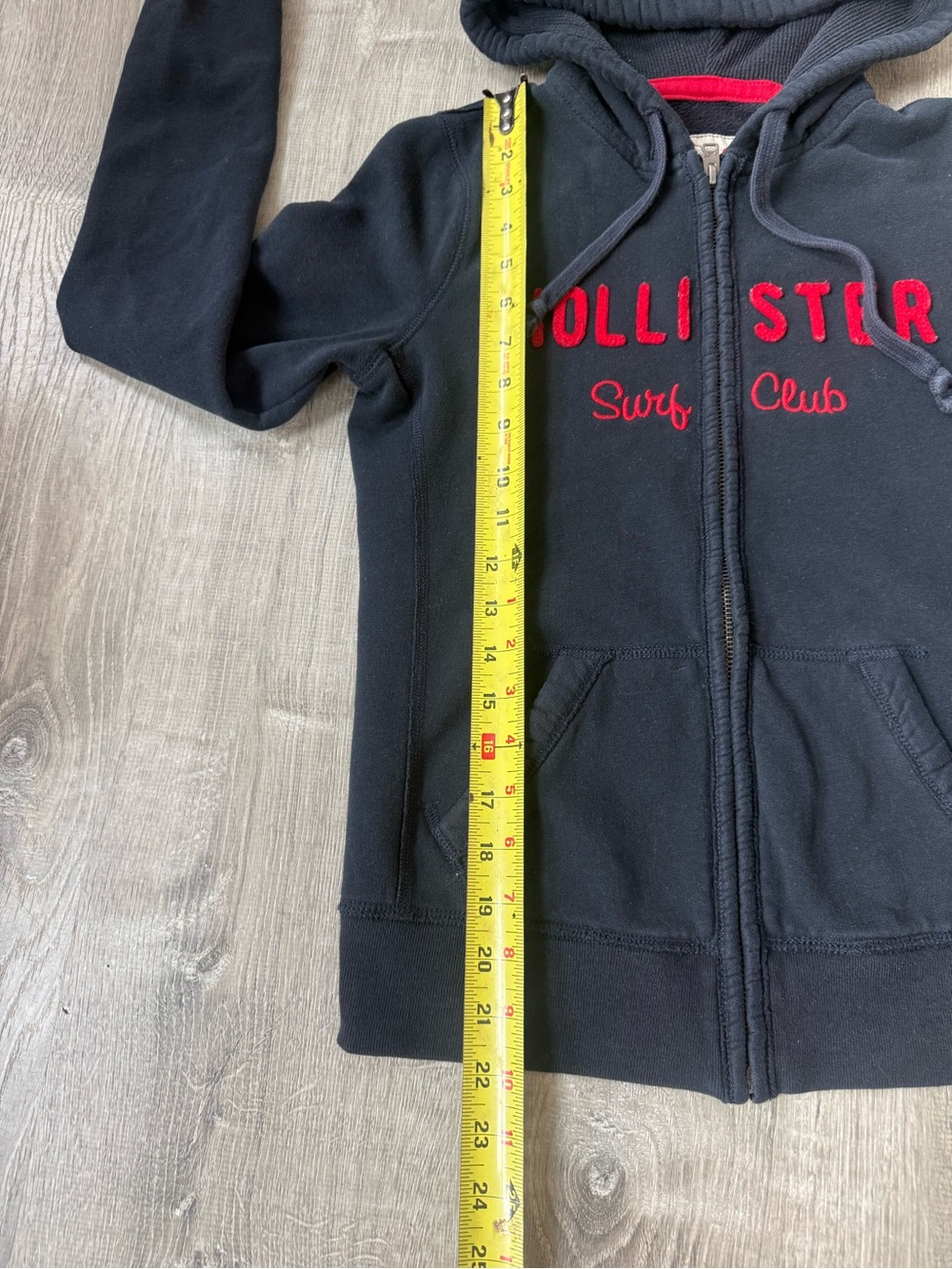 Vintage Y2K Hollister Women's Zip-Up Hoodie with Red Spellout Logo Surf Club - Picture 8 of 10
